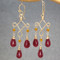 Red Stone Chandelier Earrings