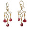 Red Stone Chandelier Earrings