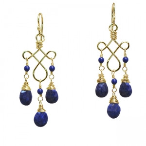 Blue Stone Dangle Earrings