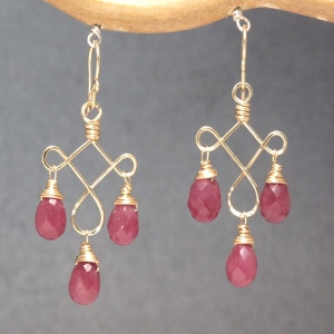 Chandelier Gem Earrings, Customizable, Purple Jade