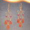Garnet Chandelier Earrings in Mandarin Red