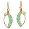 Sea Green Pea Pod Earrings, Gold filled