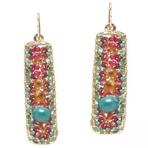 Rectangular Gemstone Earrings
