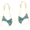 Woven Dangle Earrings With Aqua Gems
