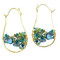 Woven Dangle Earrings With Aqua Gems Woven Dangle Earrings With Aqua Gems