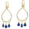 Teardrop Earrings with Gems - Customizable - Lapis Lazuli