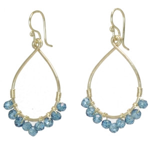 Custom Gemstone Earrings -  Blue Topaz