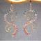 Custom Gem Chandelier Earrings, Swirly