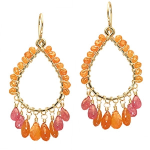 Orange Garnet Chandelier Earrings