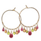 Pink Gem Earrings With Green