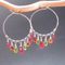 Pink Gem Earrings With Green 2