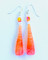 Red Orange Translucent Polymer Clay Earrings, "Flames of Fire"
