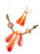 Red Orange Translucent Polymer Clay Necklace and Earrings Set, "Flames of Fire"