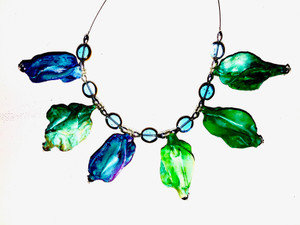Translucent Ocean Colored Sculptured Necklace