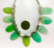 Sea-Green Sea-Glass Like Necklace