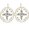 Gold Swirl Earrings with Blue Stones