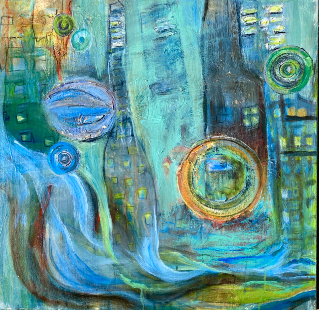 Wonky City Series #5:  "Buildings Love Bubbles"