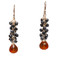 Red Drop Earrings with Moss Aquamarine and Idocrase