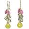 Pink and Green Stone Earrings, Princess Style