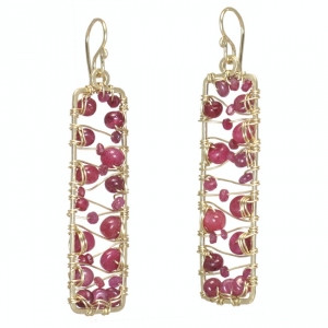 Contemporary Ruby Earrings