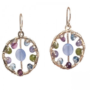 Round Amethyst Earrings