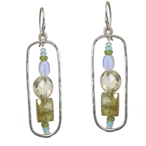 Moonstone Dangle Earrings with Sterling Metal