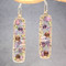 Rectangular Gemstone Earrings, Multi Colored