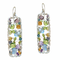 Rectangular Gemstone Earrings, Multi-Colored 