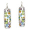 Rectangular Gemstone Earrings, Multi-Colored