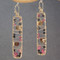 Rectangular Crystal Earrings with Warm Gems