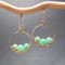 Green Stone Hoop Earrings, Sea-Tones