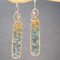 Sea Green Earrings, Rectangular Dangles