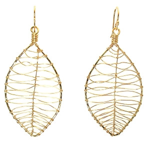 Leaf Shaped Earrings in Gold