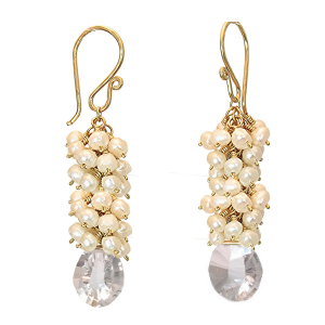 Pearl Drop Earrings with Keshi Pearls