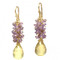 Yellow Stone Dangle Earrings with Mixed Gems