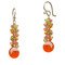 Orange Drop Earrings with Mixed Gems
