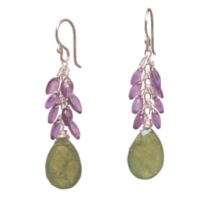 Purple and Green Jewelry Dangle Earrings