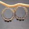 Black Gemstone Earrings With Bronze Pearls