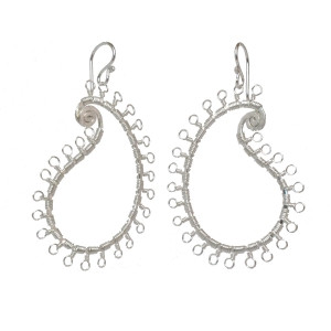 Delicate Gold Dangle Earrings in Paisley