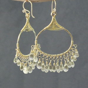 Aquamarine Chandelier Earrings in Gold or Silver