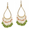 Aqua Green Crystal Chandelier Earrings with Mixed Gems