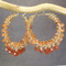 Orange Gemstone Earrings with Mixed Gems