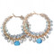 Blue Gemstone Drop Earrings with Mixed Gems