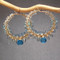 Blue Gemstone Drop Earrings with Mixed Gems