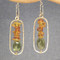 Amber Dangle Earrings with Green Garnet