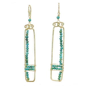 Customizable Contemporary Earrings, Turquoise Shown Here