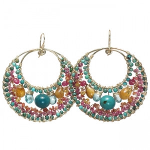 Multi Colored Gemstone Earrings