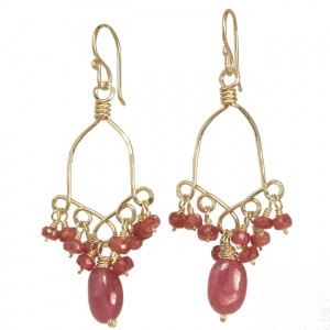 Pink Crystal Dangle Earrings