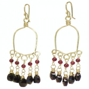 Black Gemstone Drop Earrings