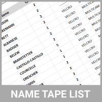 Name Tape List